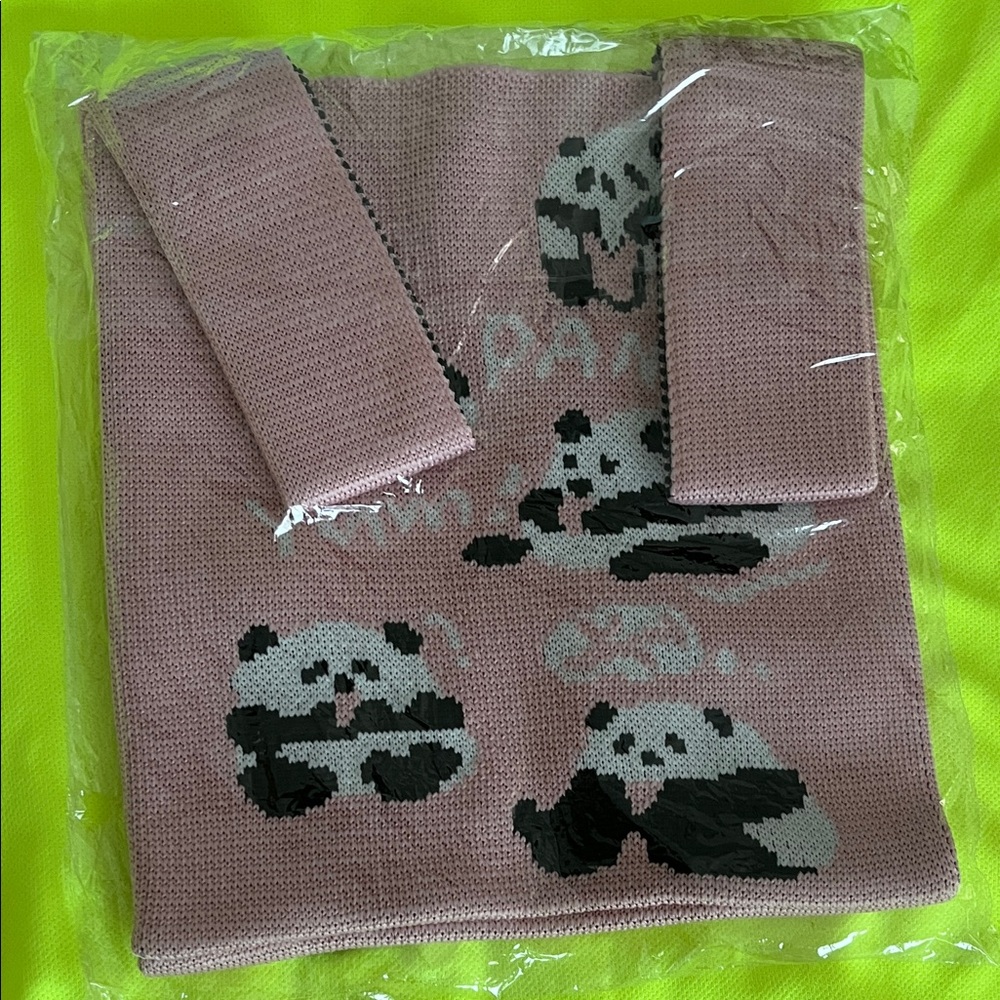 Pink Panda Knit Tote Bag New Christmas Gift
